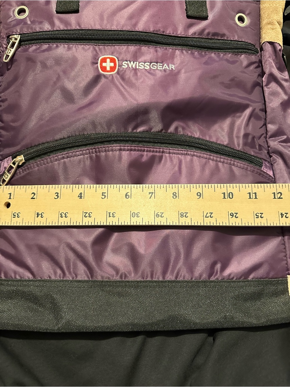 SwissGear | Bag | SwissGear Deep Plum Nylon Campus Tote with Black Trim - Picture 12 of 13